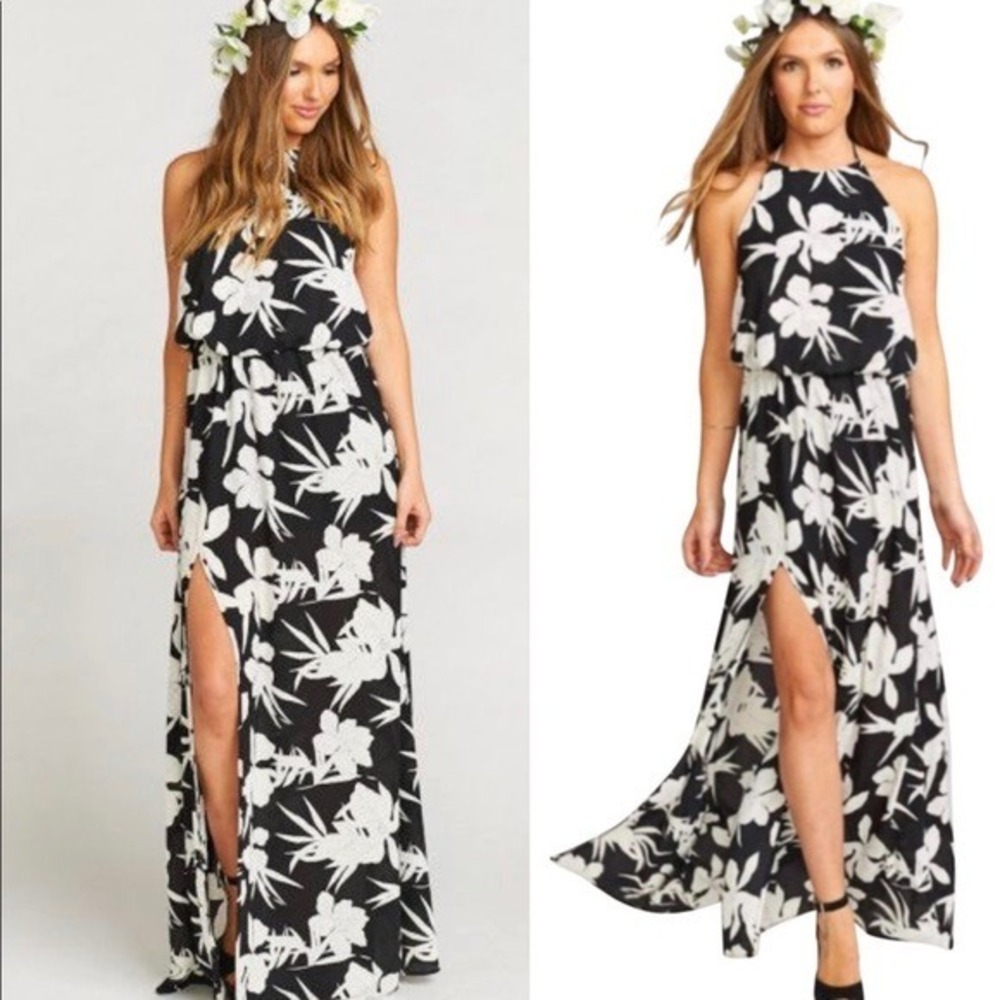 NWT Show Me Your Mumu Heather Halter Maxi Dress Lily Floral Print Sz M